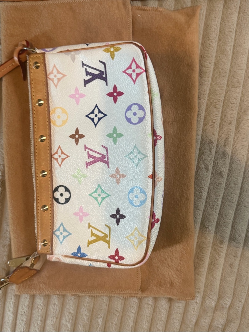 Louis Vuitton White Multicolore pochette Murakami - Picture 4 of 13